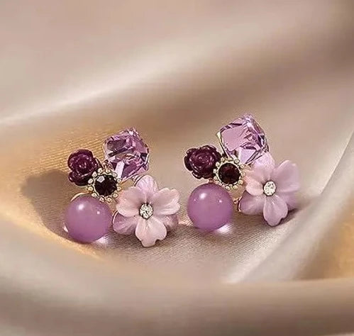 Floral Crystal Earrings