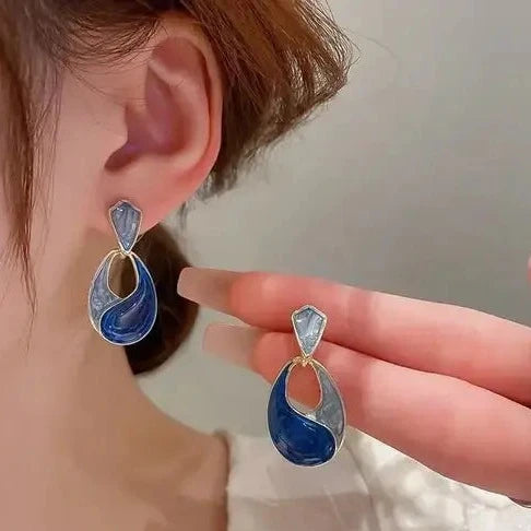 Enamel Waterdrop Geometric Earrings