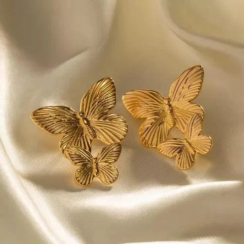 Double Layer Butterfly Shaped Earrings