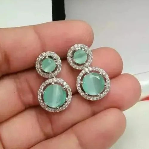 Two Circled Stone Earrings